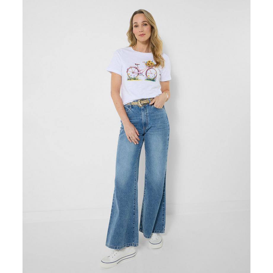 Joe Browns T-Shirt Motif Tournesol et Bicyclette  