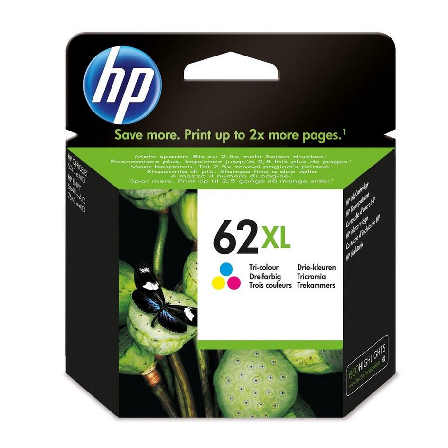 HP  62XL CyanMagentaGelb Original Tintenpatrone mit hoher Reichweite 