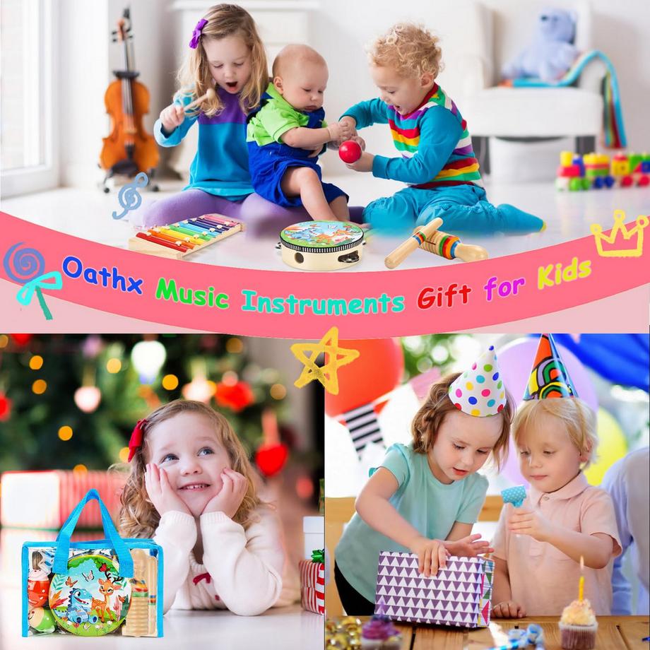Activity-board  Instruments de musique pour enfants, jouets musicaux pour enfants avec xylophone, jouet en bois à percussion, batterie à percussion rythmique 