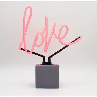 Locomocean Lampe de table en verre néon avec socle en béton - Love  