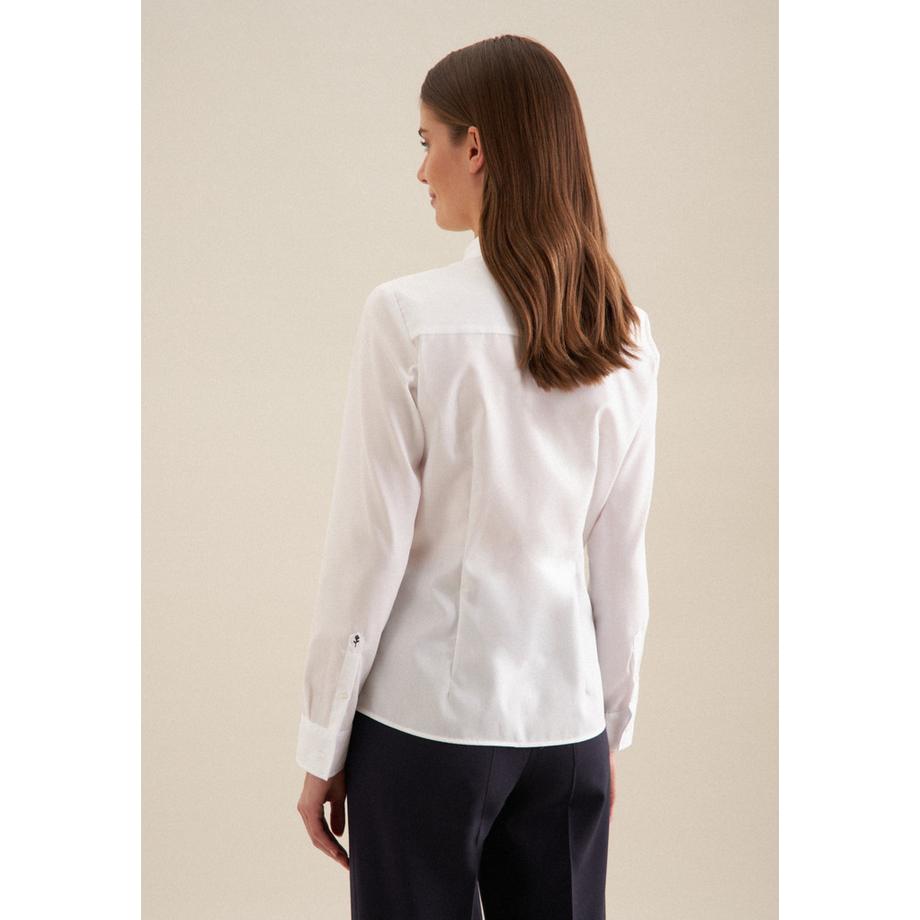 Seidensticker  Klassische Bluse Uni Langarm Kragen 