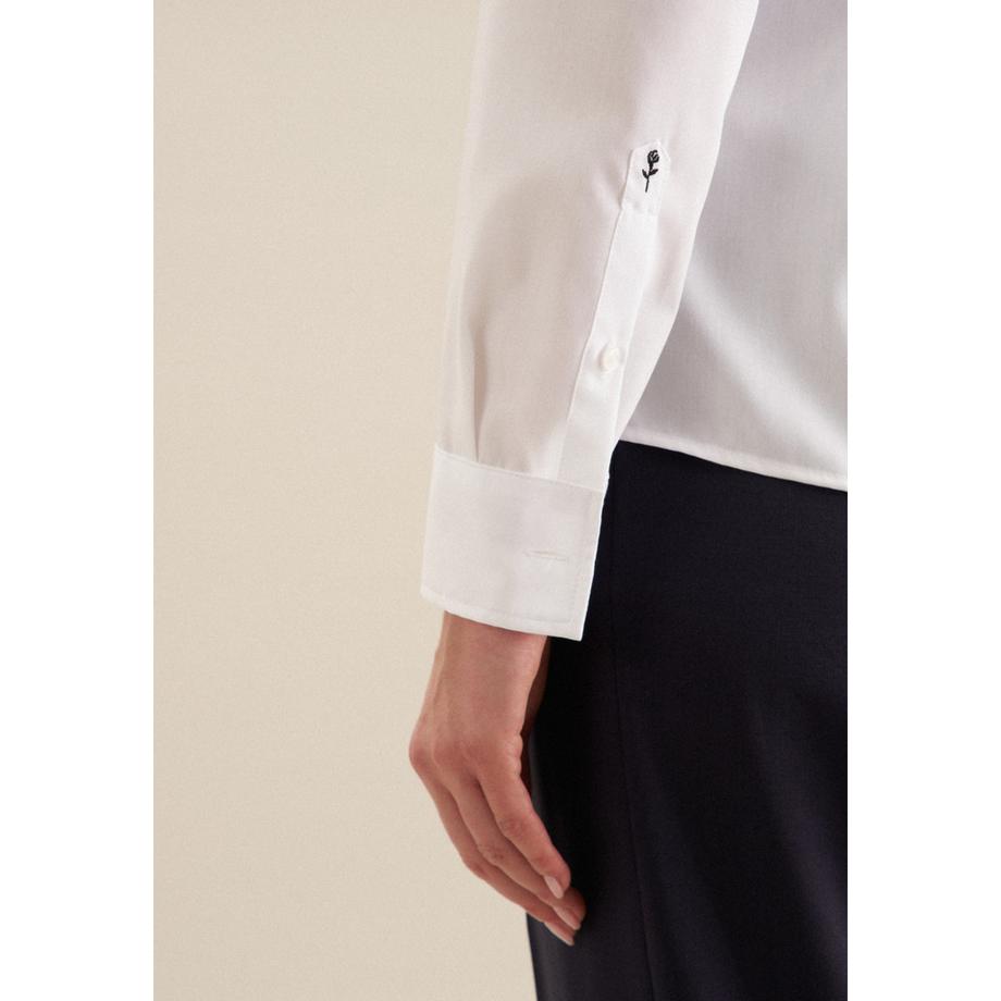 Seidensticker  Klassische Bluse Uni Langarm Kragen 