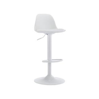 Vente-unique Lot de 2 tabourets de bar en polypropylène et métal - Hauteur réglable - Blanc - XAFY  