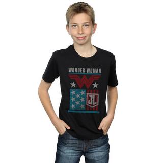 DC COMICS  Tshirt JUSTICE LEAGUE MOVIE WONDER WOMAN FLAG 