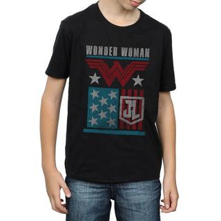 DC COMICS  Justice League Movie Wonder Woman Flag TShirt 