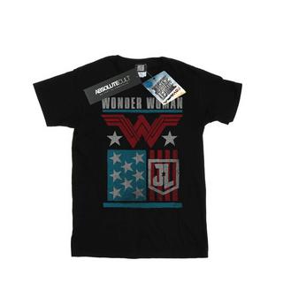 DC COMICS  Justice League Movie Wonder Woman Flag TShirt 