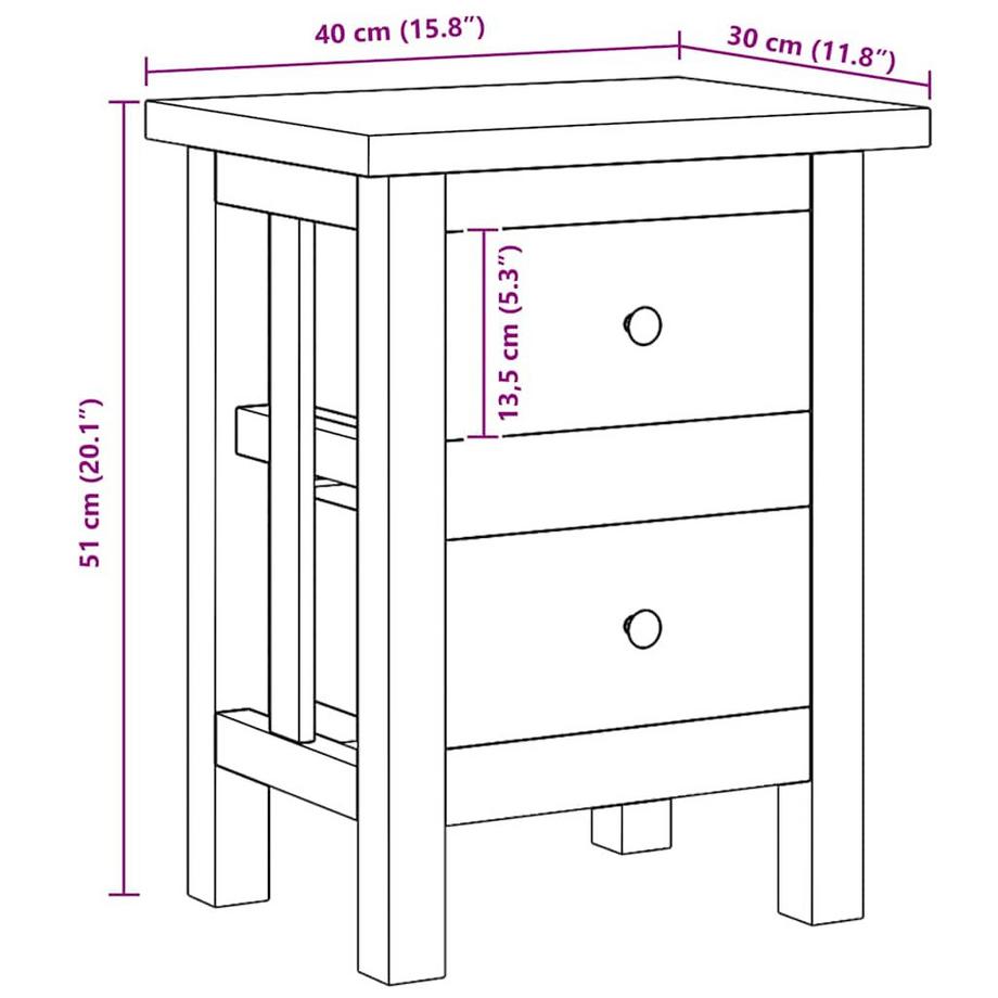 VidaXL comodino Legno  