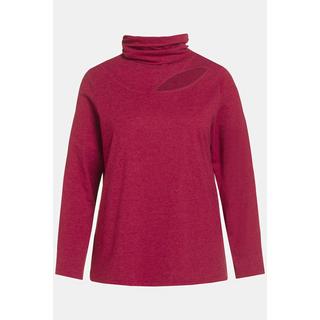 Ulla Popken  Maglia classica con apertura, collo alto e maniche lunghe 