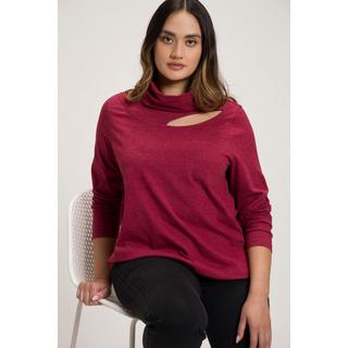 Ulla Popken  Maglia classica con apertura, collo alto e maniche lunghe 