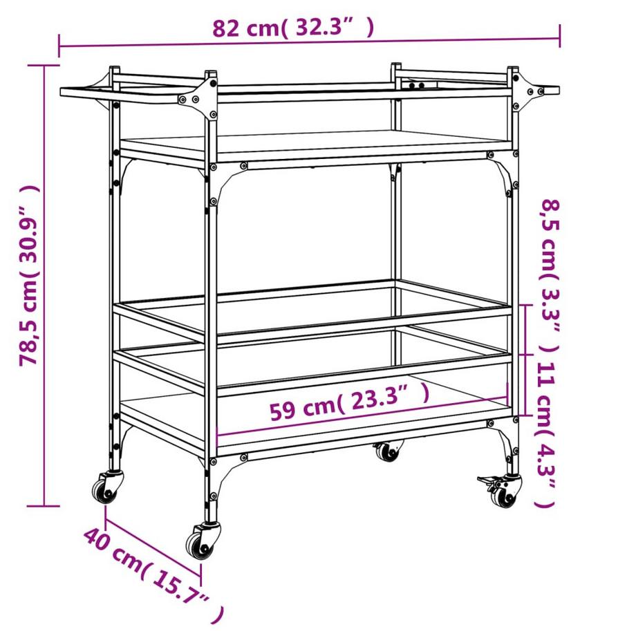 VidaXL carrello da cucina Legno multistrato  