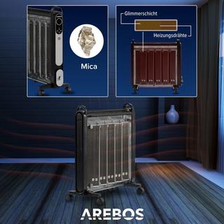 Arebos Convecteur mica 2000W Chauffage radiateur avec Télécommande LCD Écran  