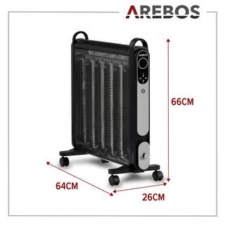 Arebos Riscaldatore Convettore Portatile 2000 W Riscaldatore Elettrico Nero  