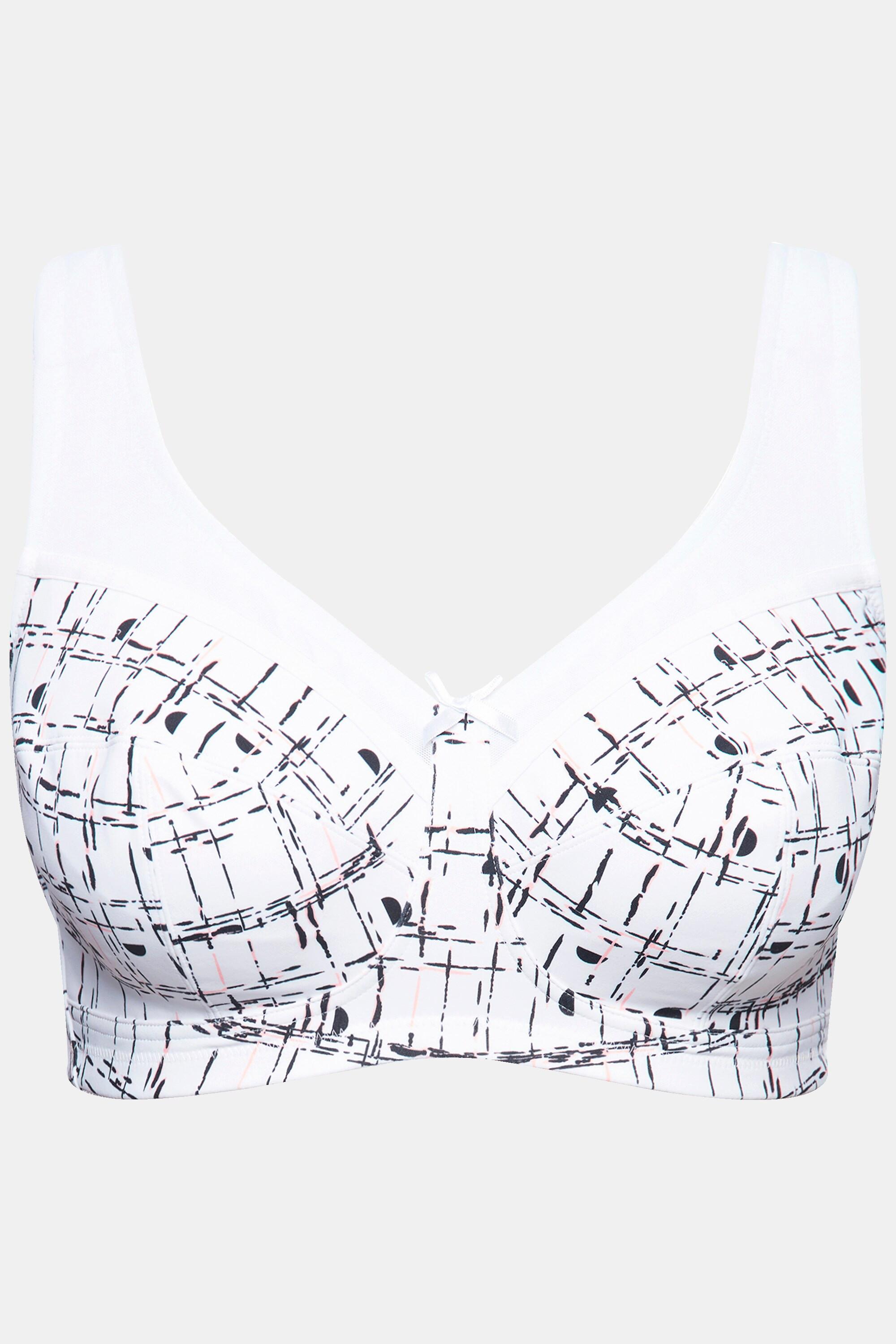 Ulla Popken  Soutien-gorge de maintien sans armatures, imprimé graphique - bonnet C-F 