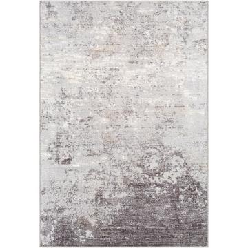 Tapis Abstrait Moderne Gris/Blanc