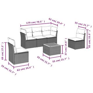 VidaXL Ensemble de canapés de jardin rotin synthétique  