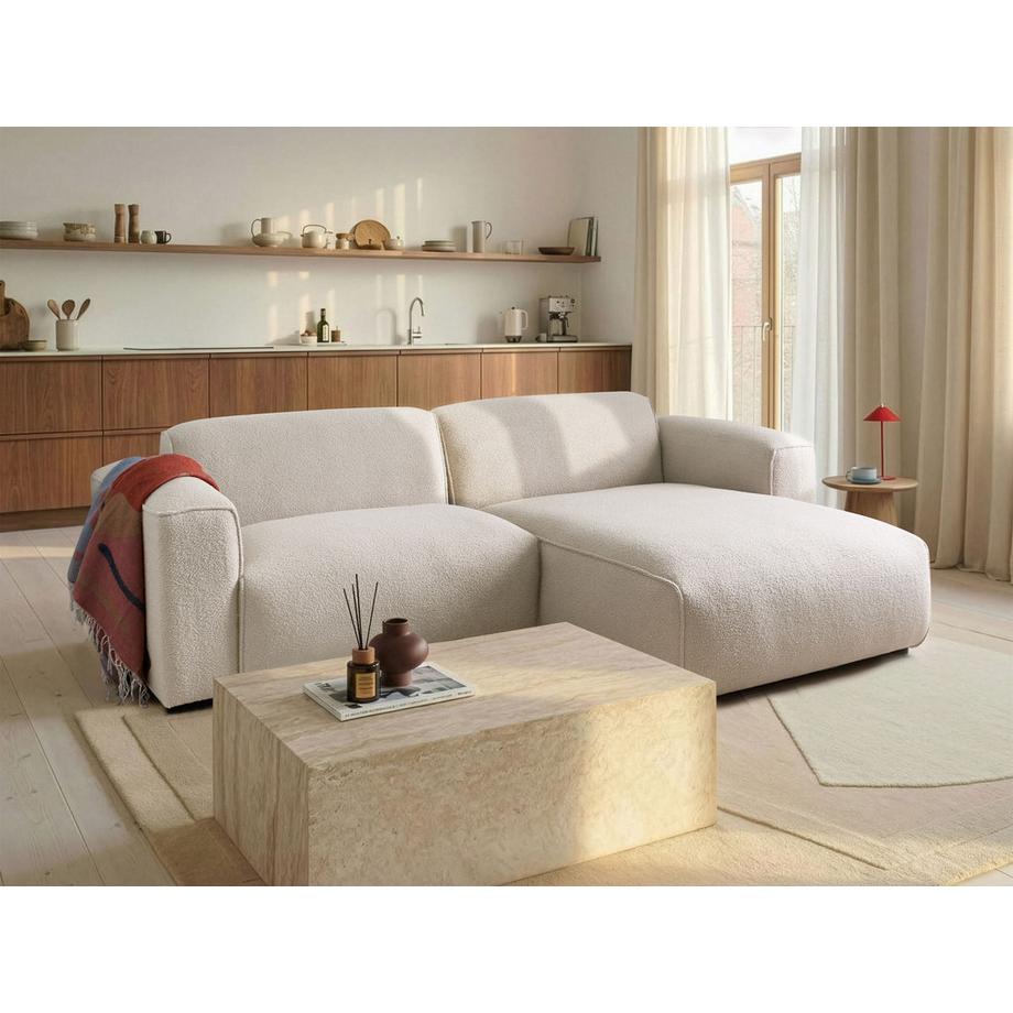 Beliani Canapé d'angle gauche en Bouclé Moderne FAABORG  