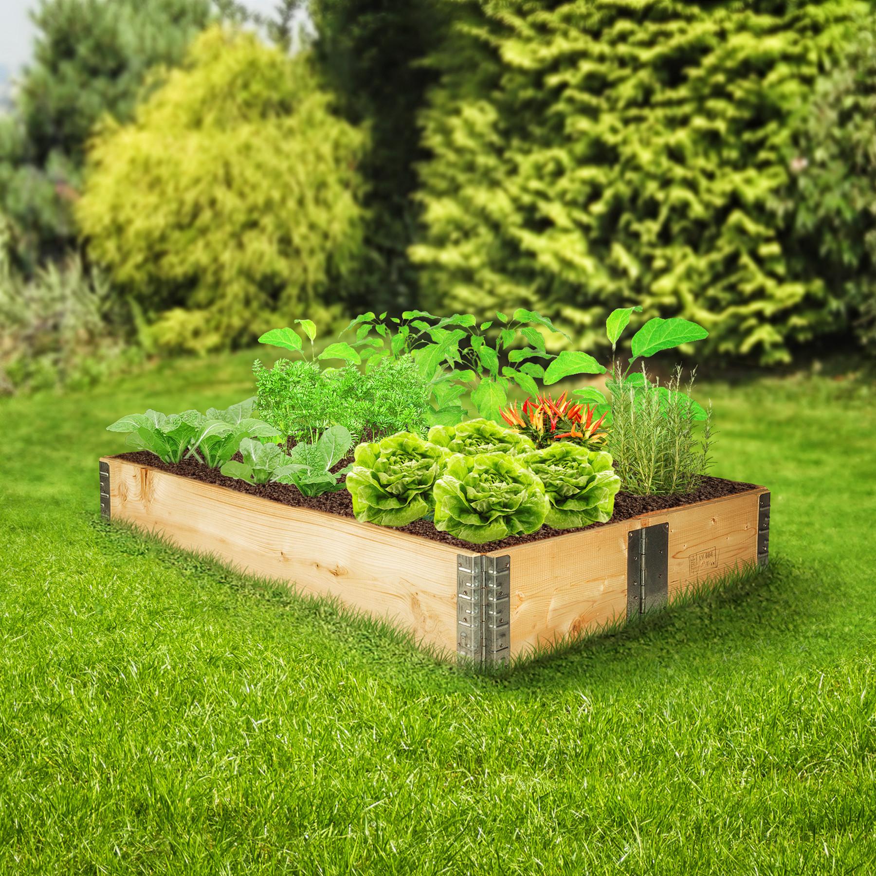 Tectake Carré Potager de Jardin pliable et empilable 120x80x19cm  