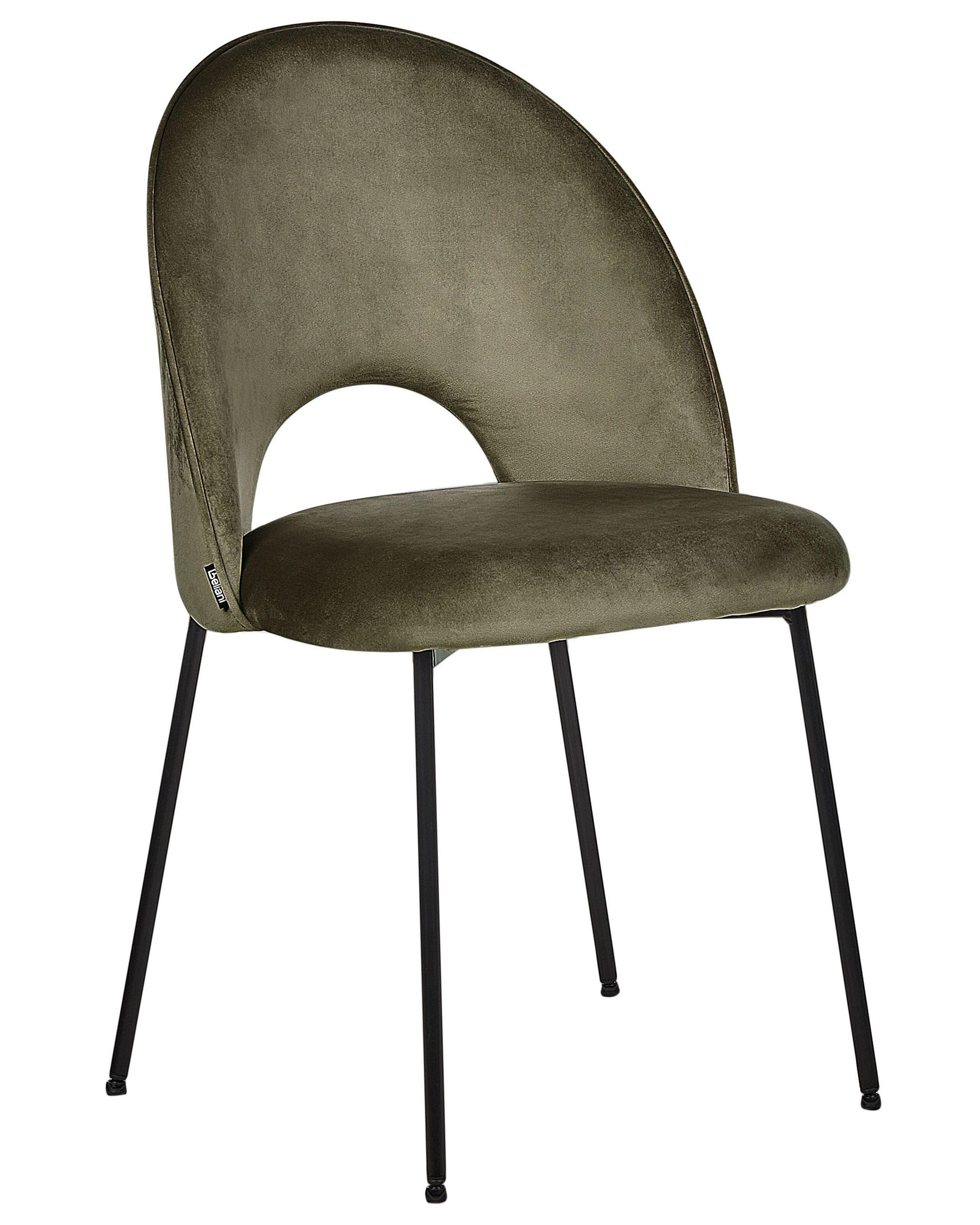 Beliani Lot de 2 chaises de salle à manger en Velours Glamour COVELO  