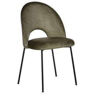 Beliani Lot de 2 chaises de salle à manger en Velours Glamour COVELO  