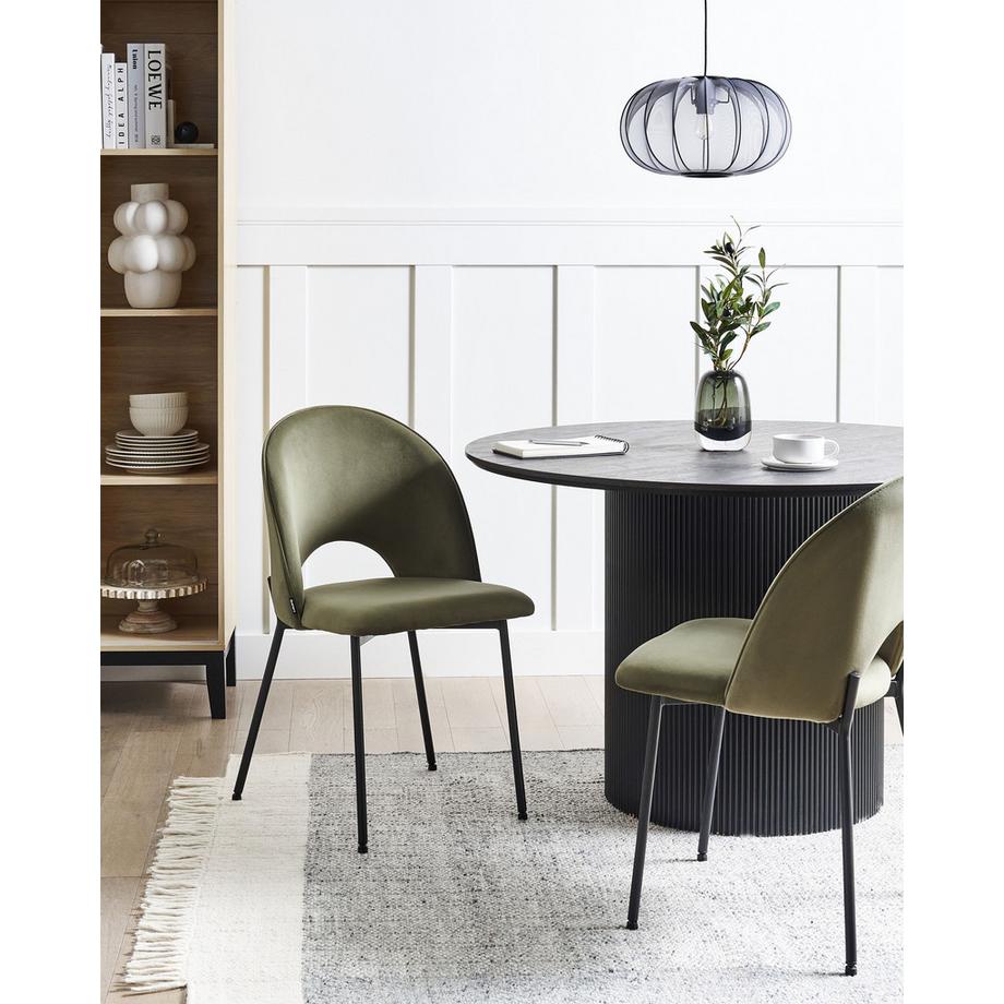 Beliani Set di 2 sedie da pranzo en Velluto Glamour COVELO  