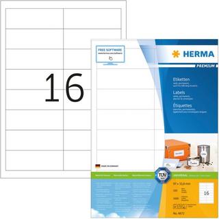 HERMA HERMA Etiketten Premium 96,5×33,8mm 4672 weiss 1600 Stück  