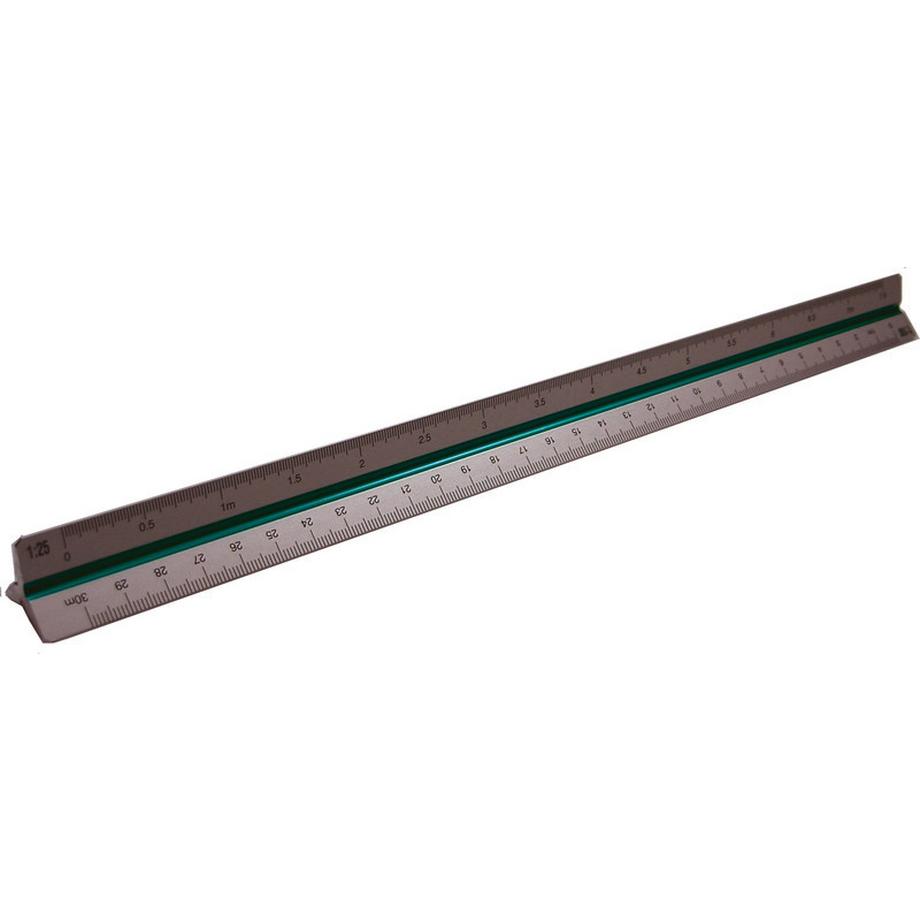 RUMOLD  RUMOLD Alu Dreikantmassstab 30cm 195/1/30 farbige Hohlkehlen 