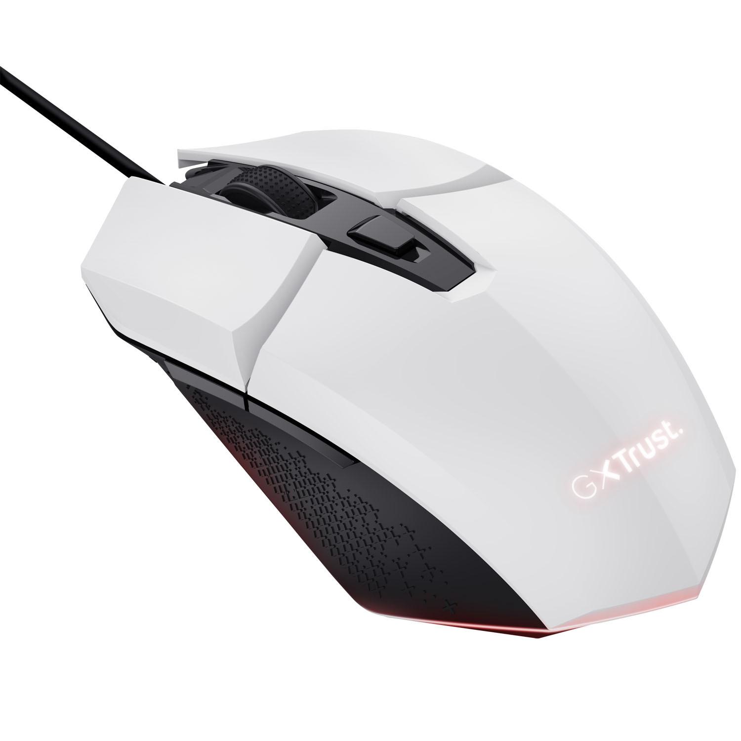 Trust  Souris de jeu lumineuse GXT 109W Felox Blanc 