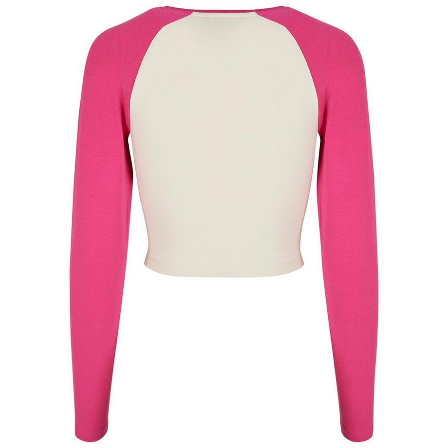 URBAN CLASSICS T-Shirt Crop Manches Longues Bio Retro Baseball  