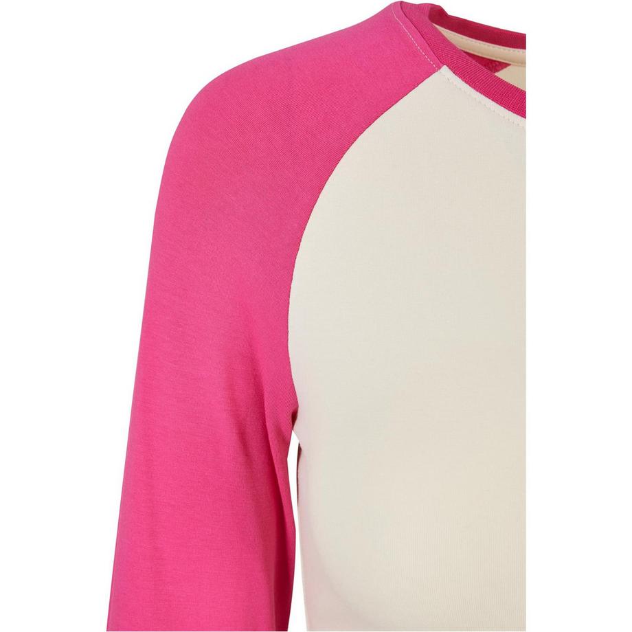 URBAN CLASSICS T-Shirt Crop Manches Longues Bio Retro Baseball  