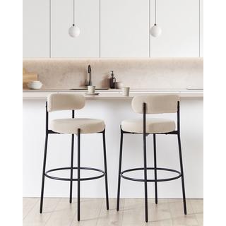 Beliani Set mit 2 Barstühlen aus Bouclé Modern ALLISON  