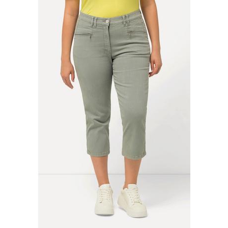 Ulla Popken  Pantalon stretch Mony longueur 7/8. Poches zippées. Tissu stretch confortable 