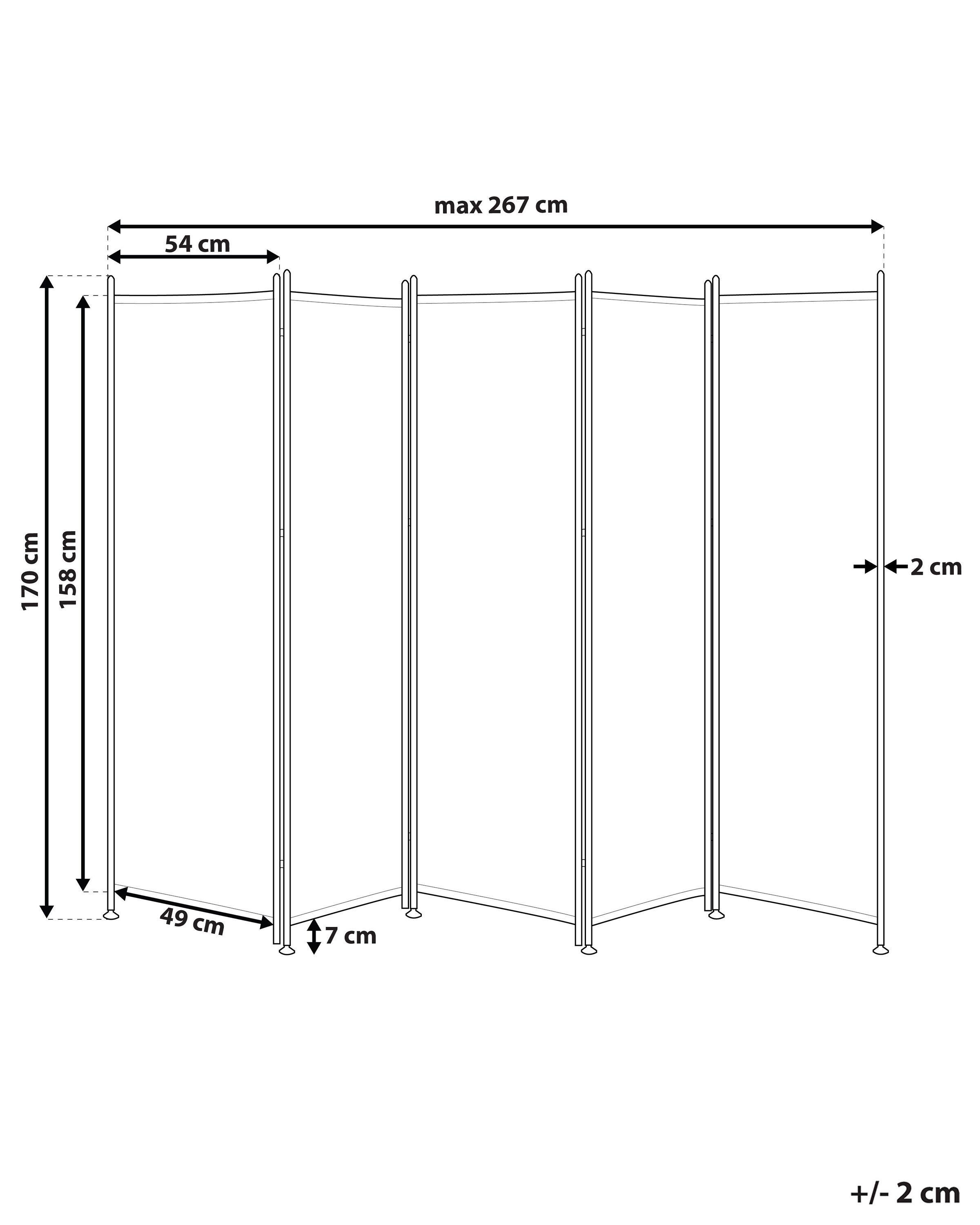 Beliani Raumteiler 5-teilig aus Stoff NARNI  