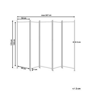 Beliani Raumteiler 5-teilig aus Stoff NARNI  