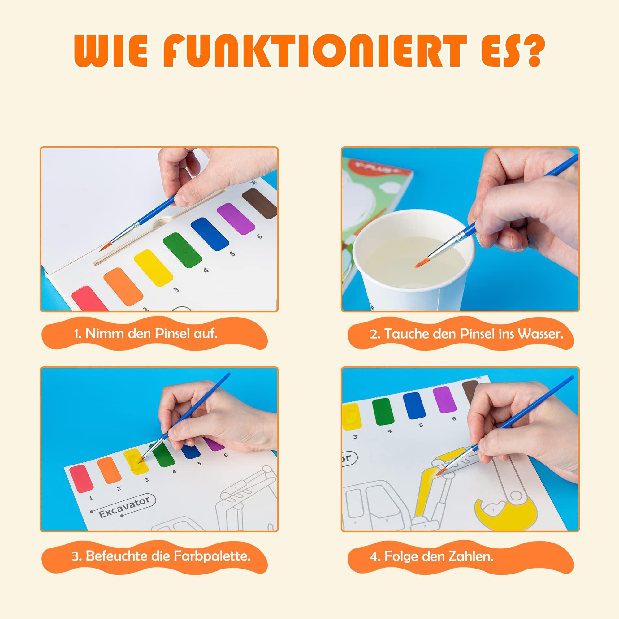 Activity-board  Malbuch mit Wasserfarben für Kleinkinder, Aquarellmalpapier für Kinder jeden Alters, Zauberbuch 