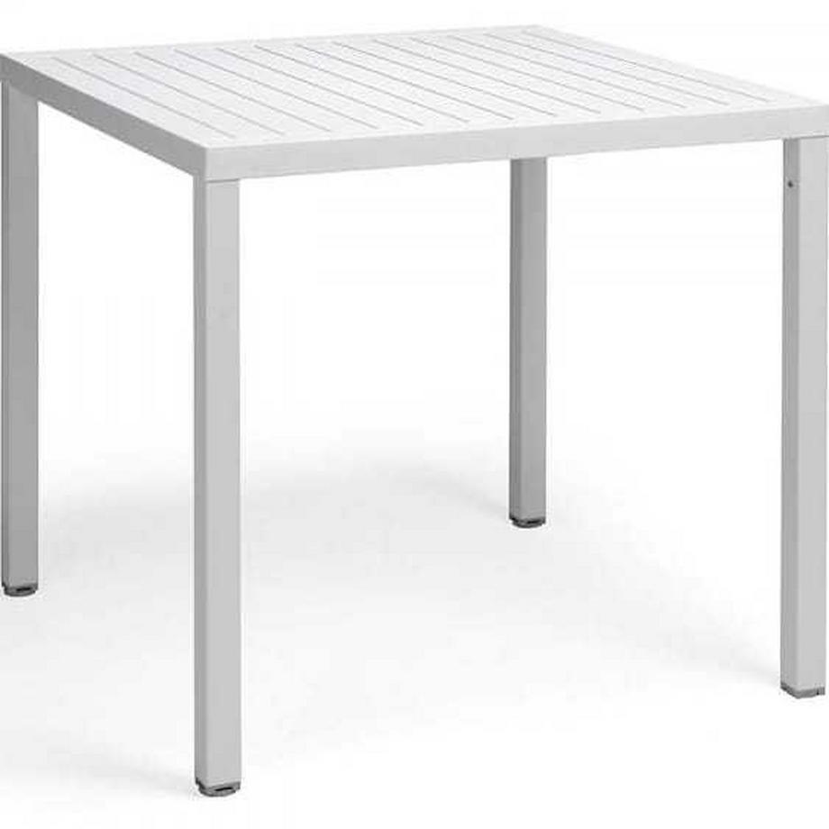Table de jardin empilable Cube blanc 80