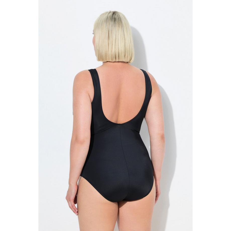 Ulla Popken Maillot de bain rayé sans bonnets souples décolleté rond  