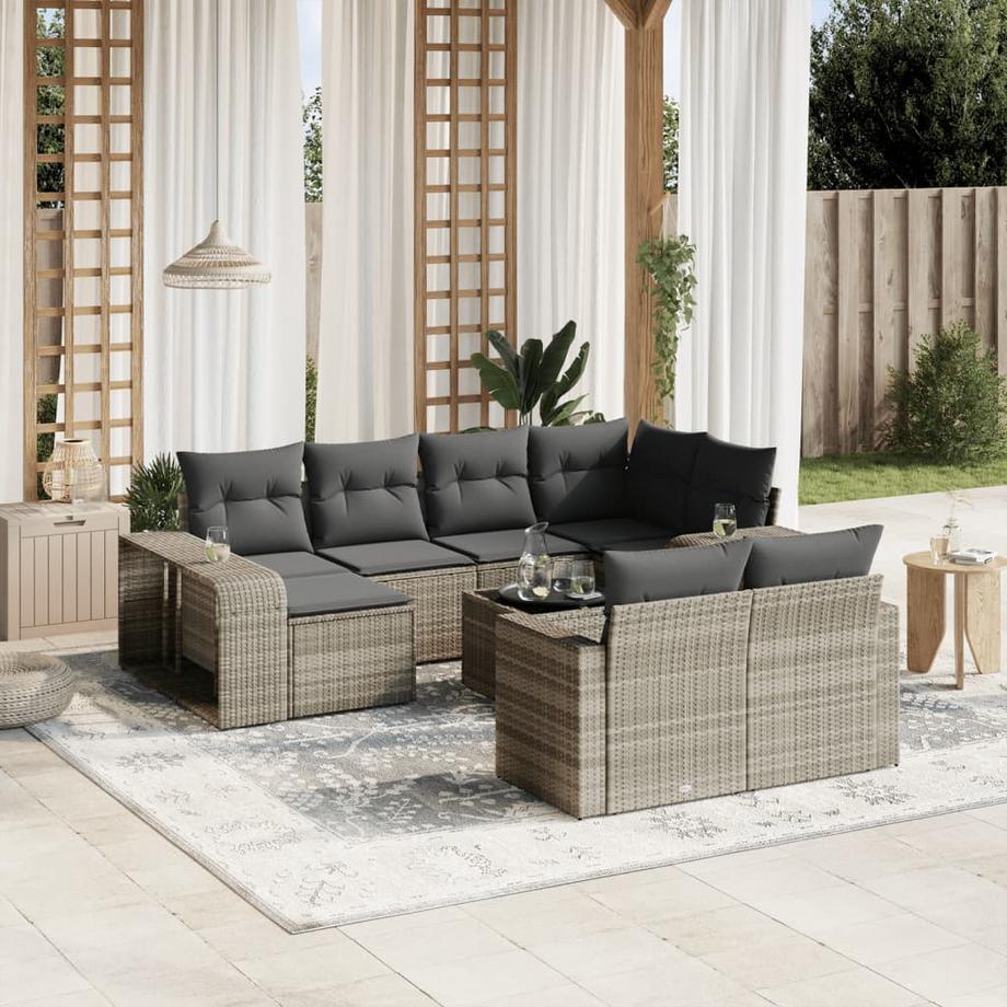 VidaXL set divano da giardino Polirattan  