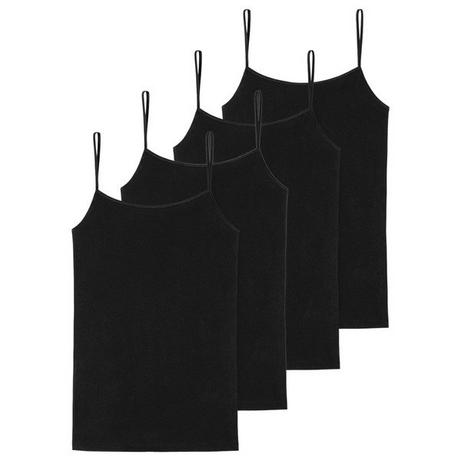 Schiesser Confezione da 4 Top Spaghetti in Cotone Biologico  