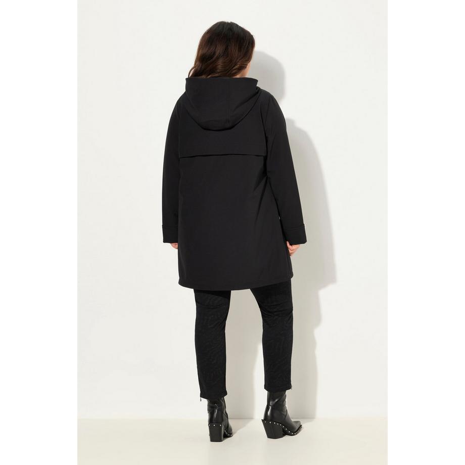 Ulla Popken Cappotto Softshell idrorepellente con cappuccio  
