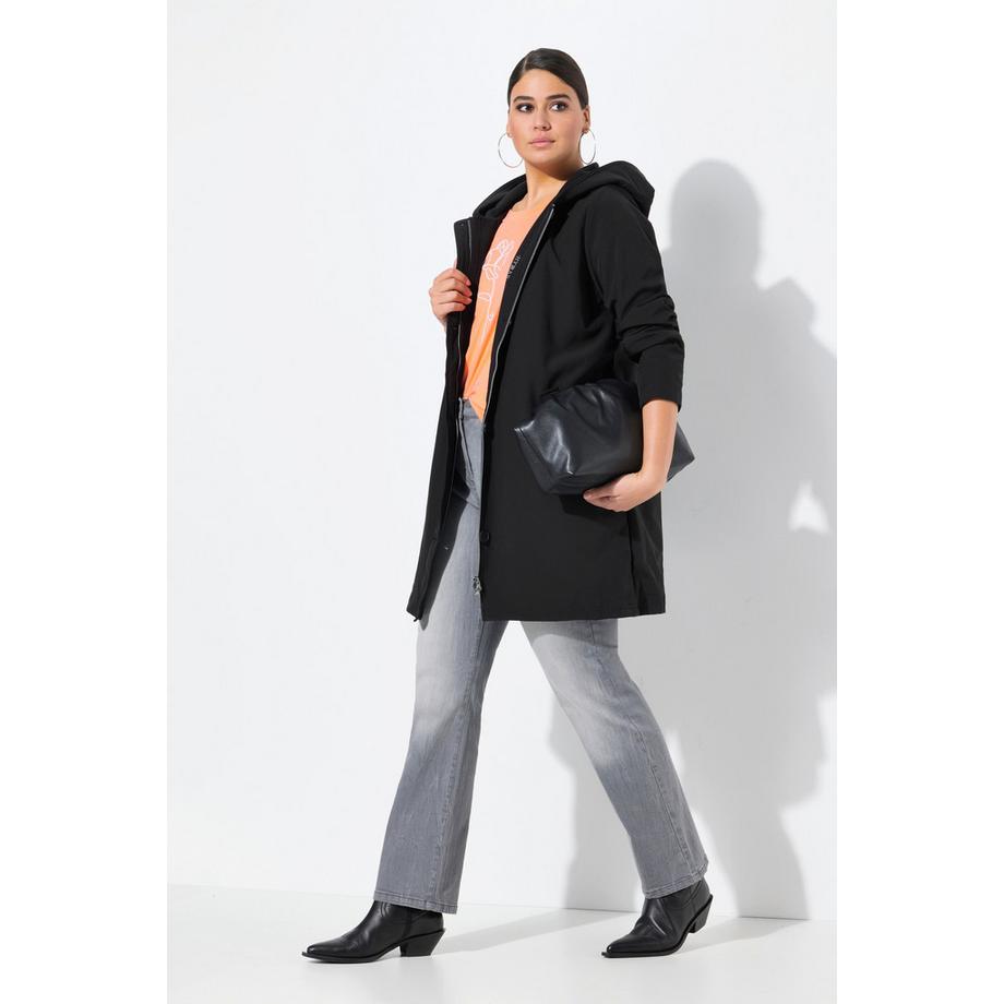 Ulla Popken Cappotto Softshell idrorepellente con cappuccio  