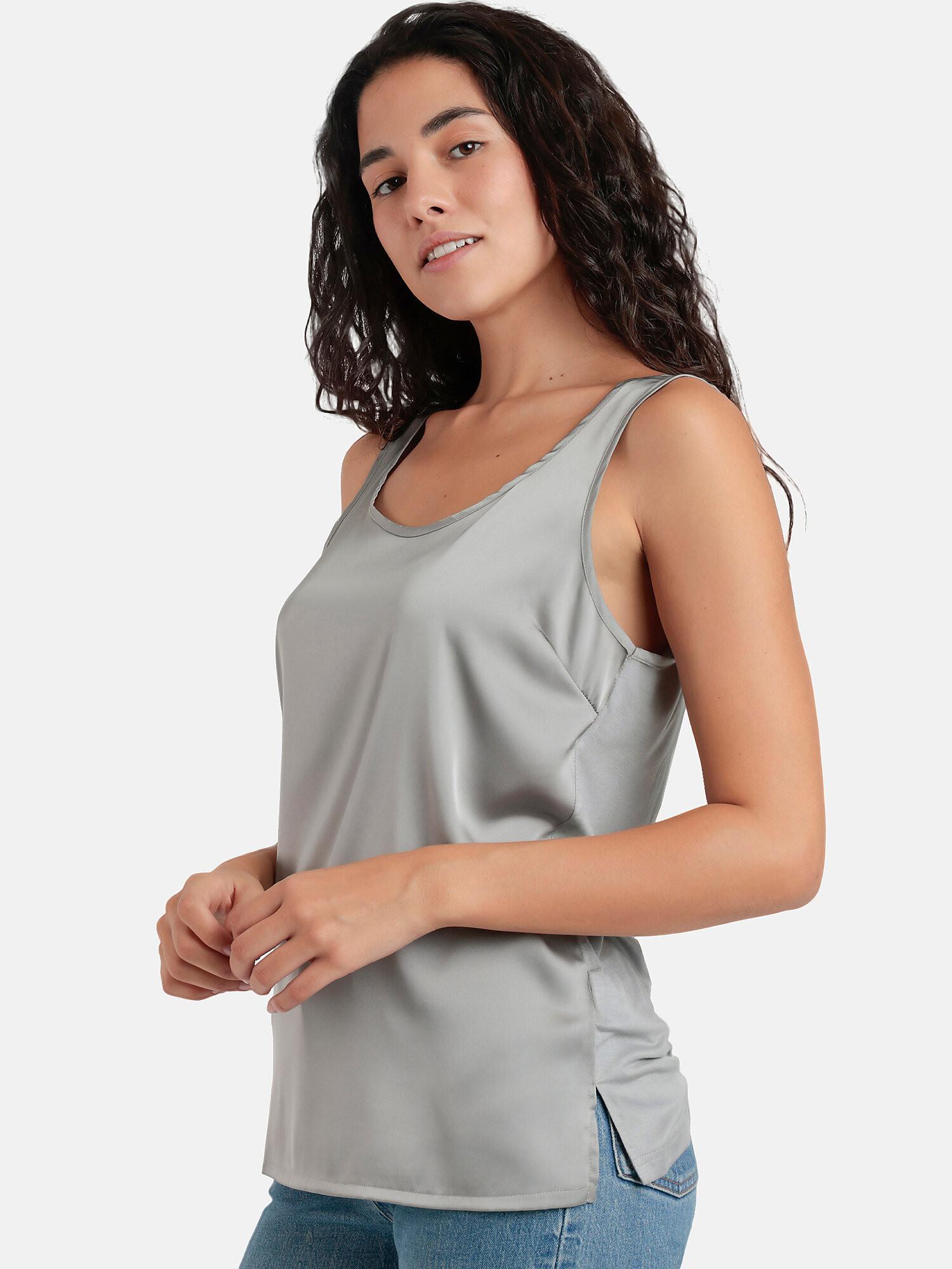 Admas Débardeur uni Satin Lace  