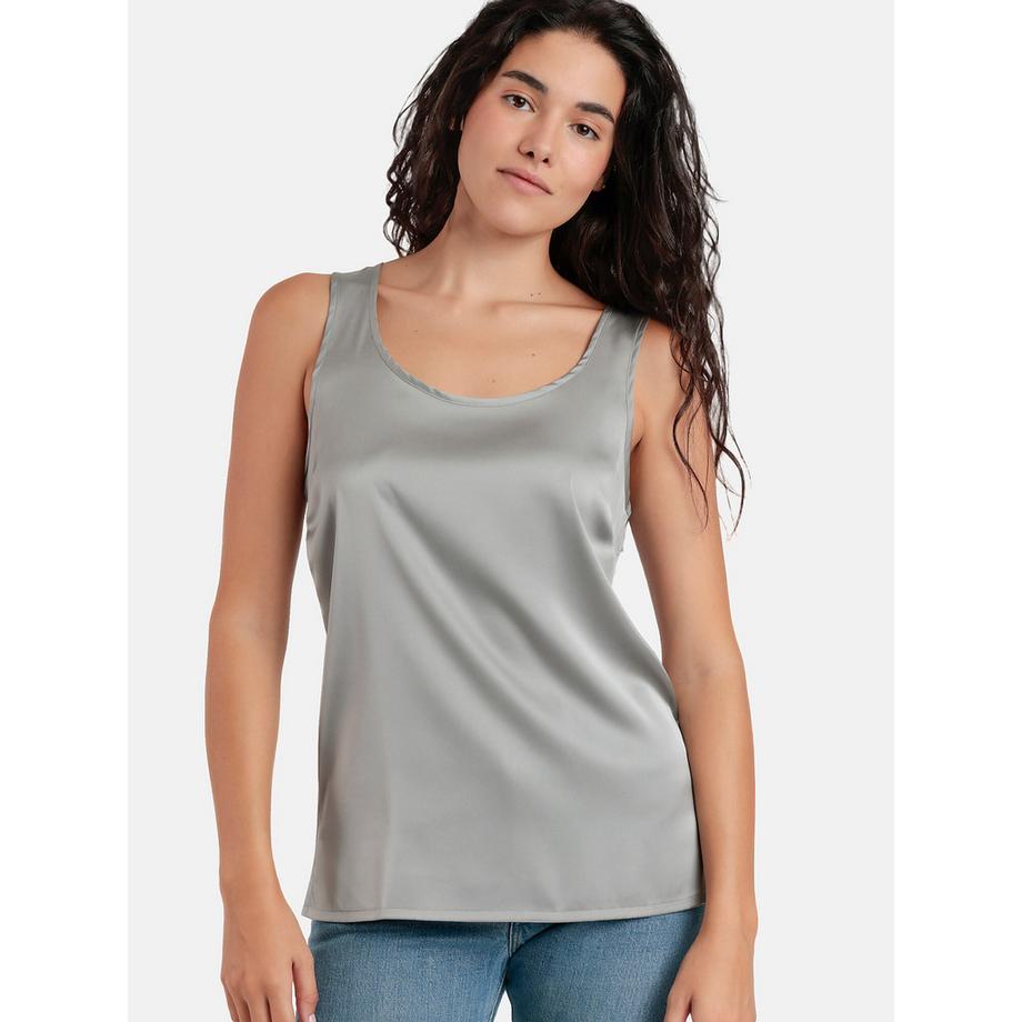 Einfarbiges Tanktop Satin Lace