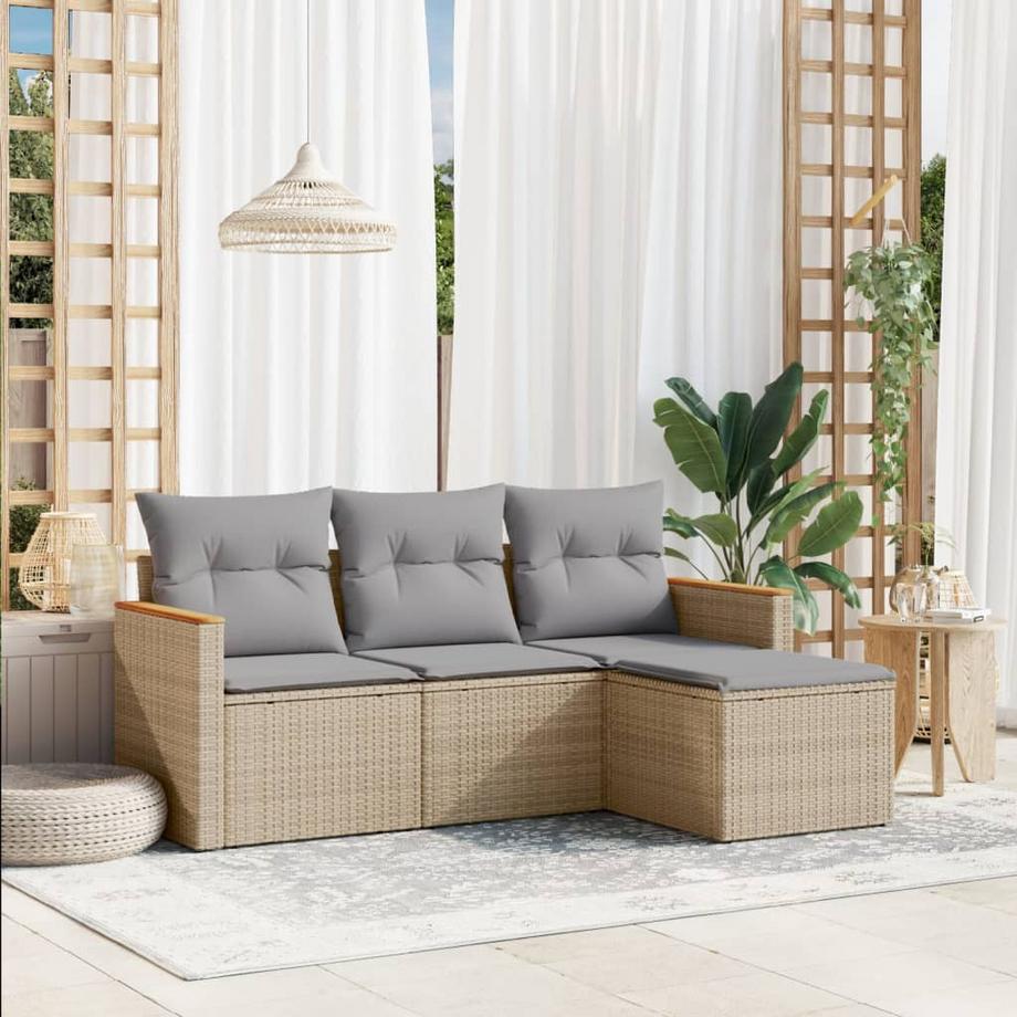 VidaXL set divano da giardino Polirattan  