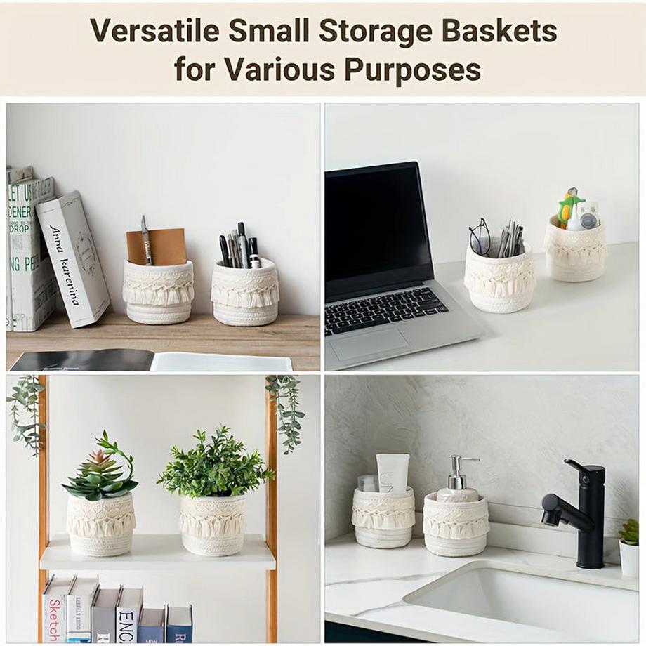 Alopini 1 support de pinceaux de maquillage fait main style bohème chic - Panier de rangement cosmétique en osier avec pinceaux, léger et hypoallergénique, aucune installation requise - Parfait pour l'organisation des pinceaux et du bureau  