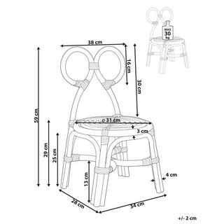 Beliani Kindersessel aus Rattan Boho MIRTIA  