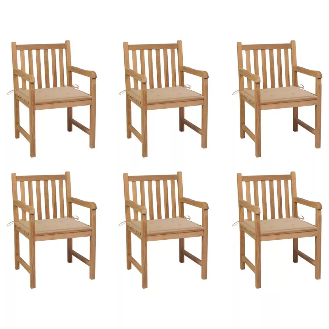 VidaXL - Chaise de jardin bois, One Size, Beige