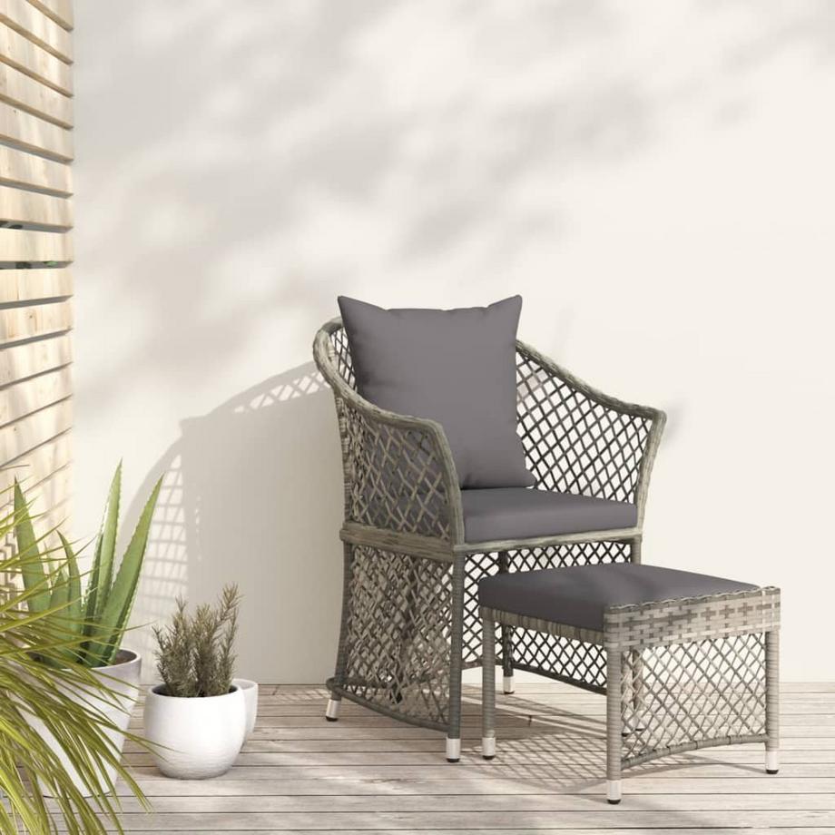 VidaXL Ensemble de salon de jardin rotin synthétique  