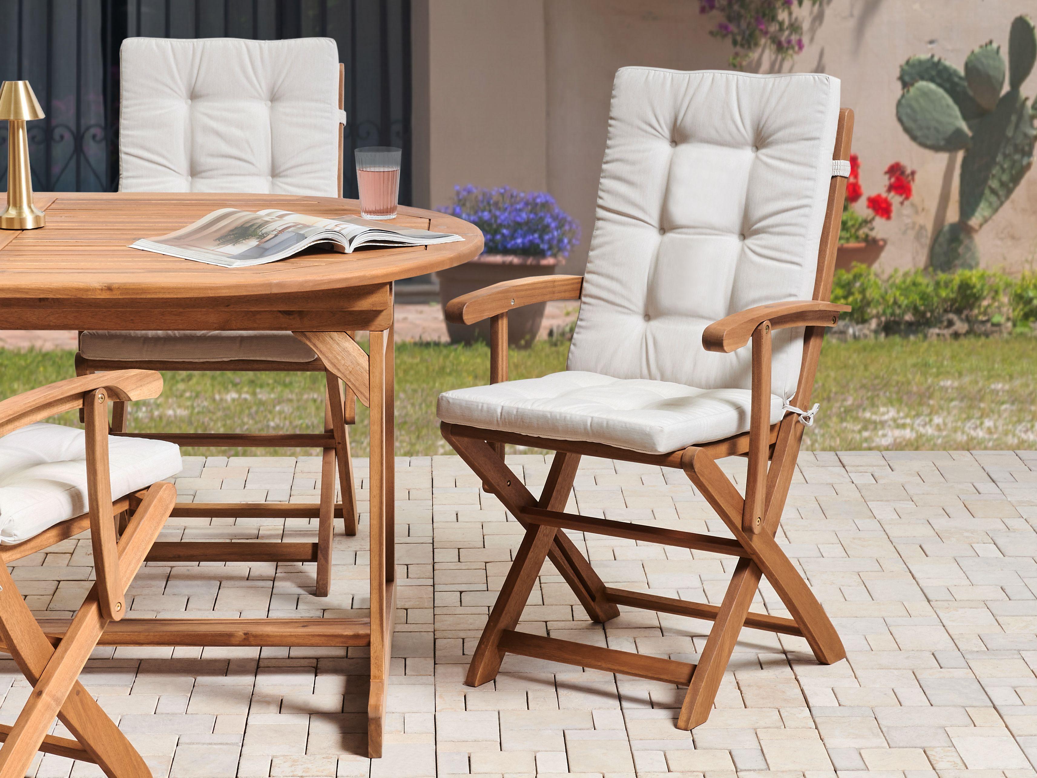 Beliani Set di 2 cuscini Schiena/Seduta en Poliestere Moderno MAUI PREMIUM  