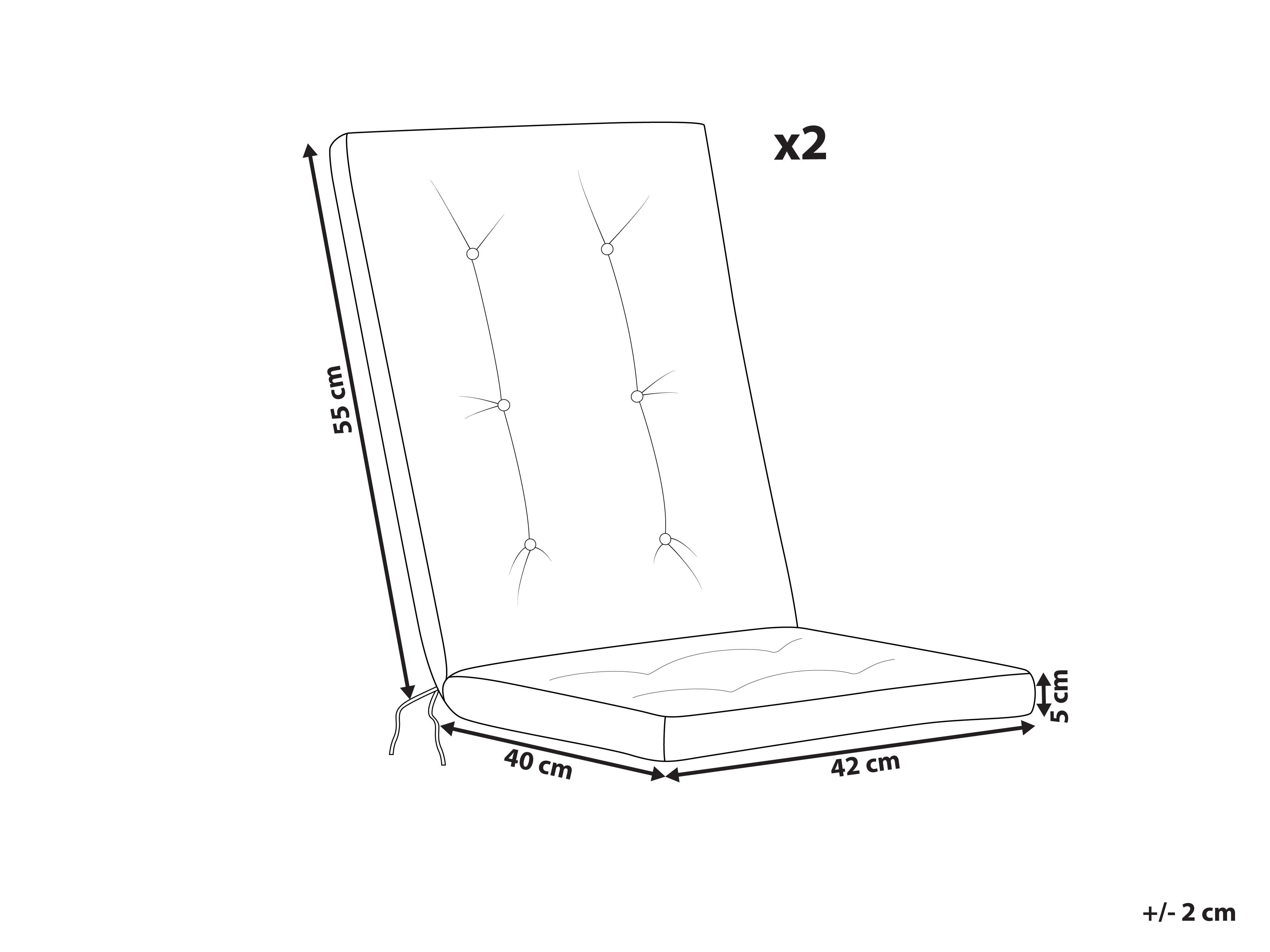 Beliani Set di 2 cuscini Schiena/Seduta en Poliestere Moderno MAUI PREMIUM  