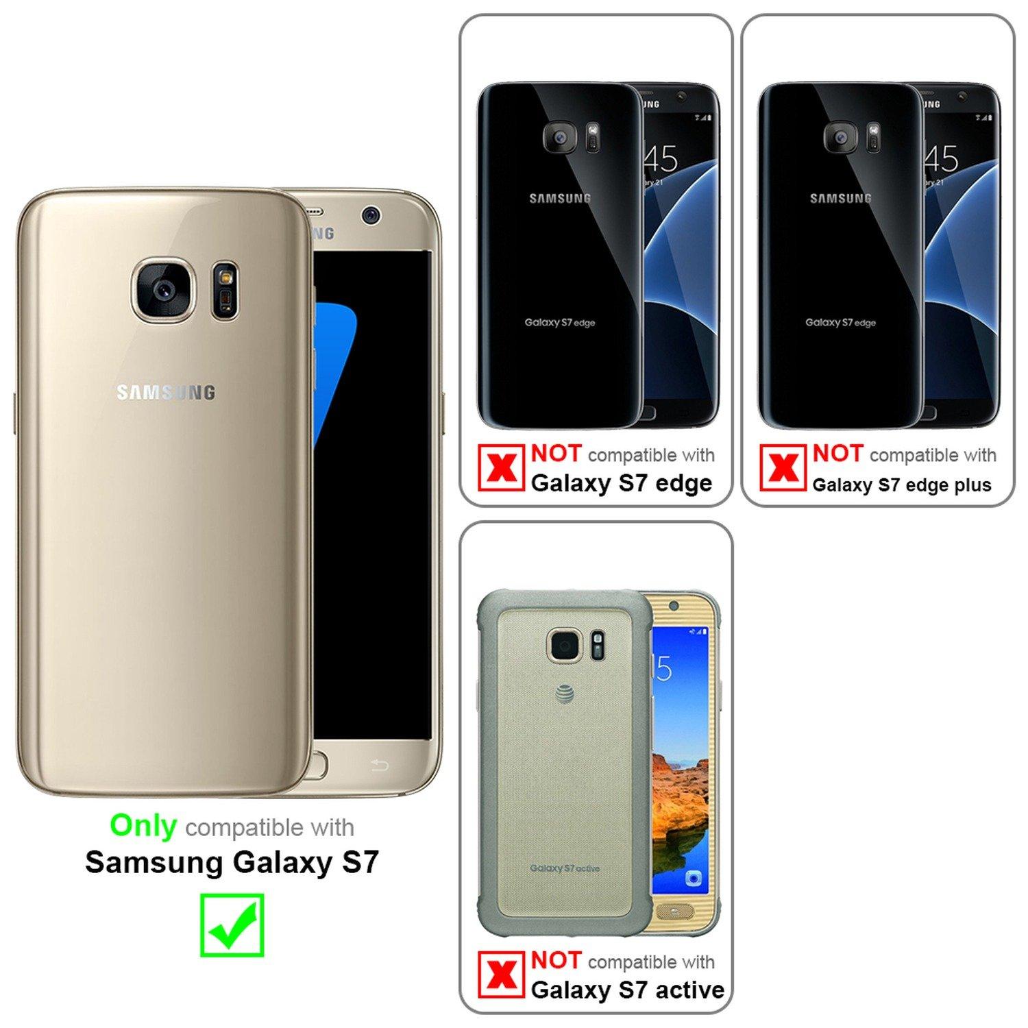 Cadorabo  Housse compatible avec Samsung Galaxy S7 - Coque de protection avec fermeture magnétique, fonction de support et compartiment pour carte 